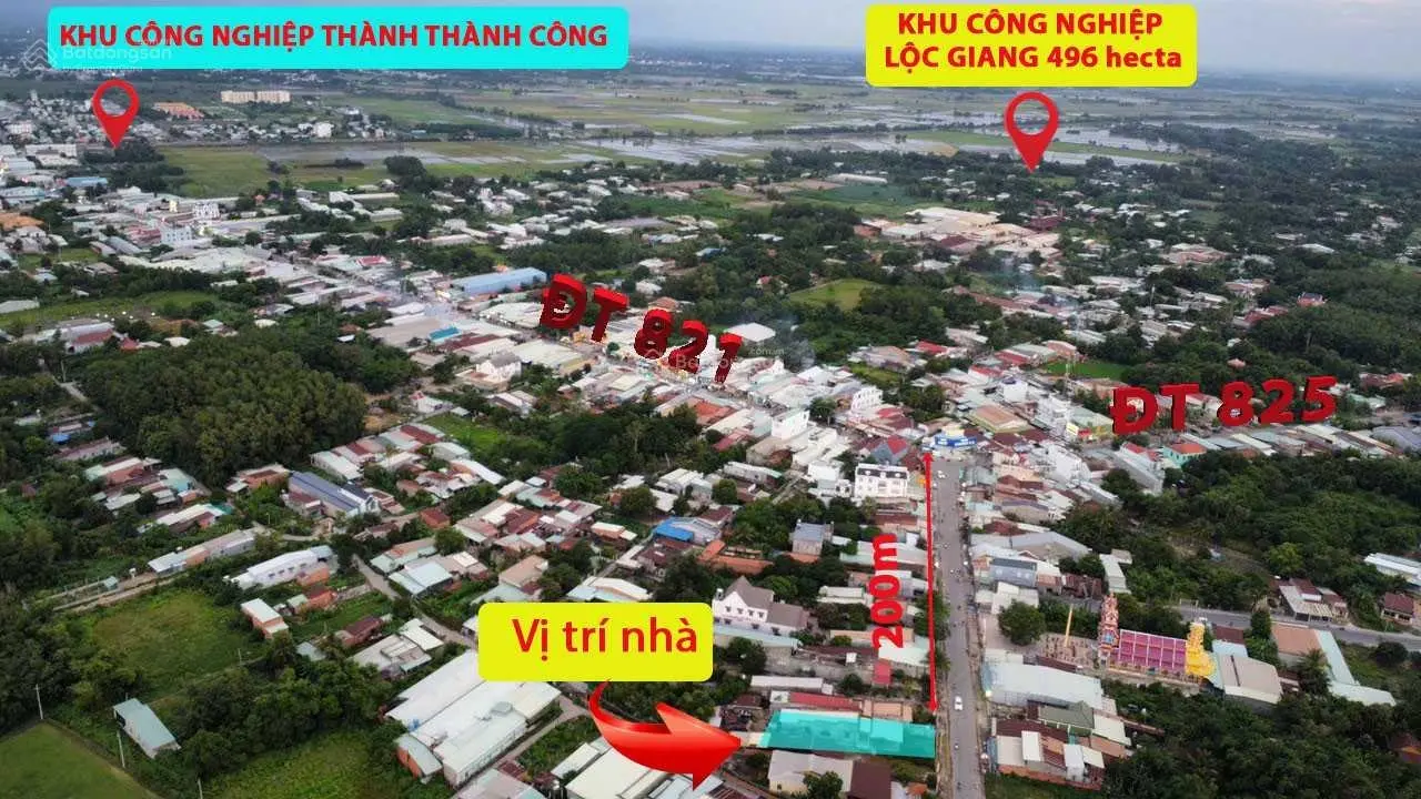 Lô đất 761 m2 thổ cư, mặt tiền ĐT 821, huyện Đức Hòa, Long An, cạnh 2 KCN... Cần bán gấp