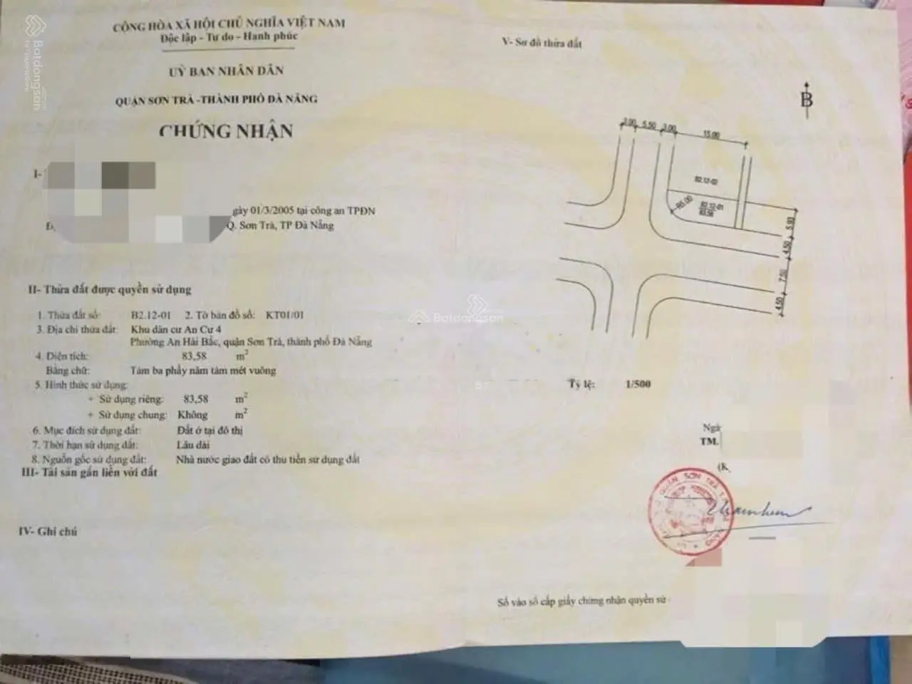 Bán lô góc hai mặt tiền đường Đông Kinh Nghĩa Thục và Dương Trí Trạch