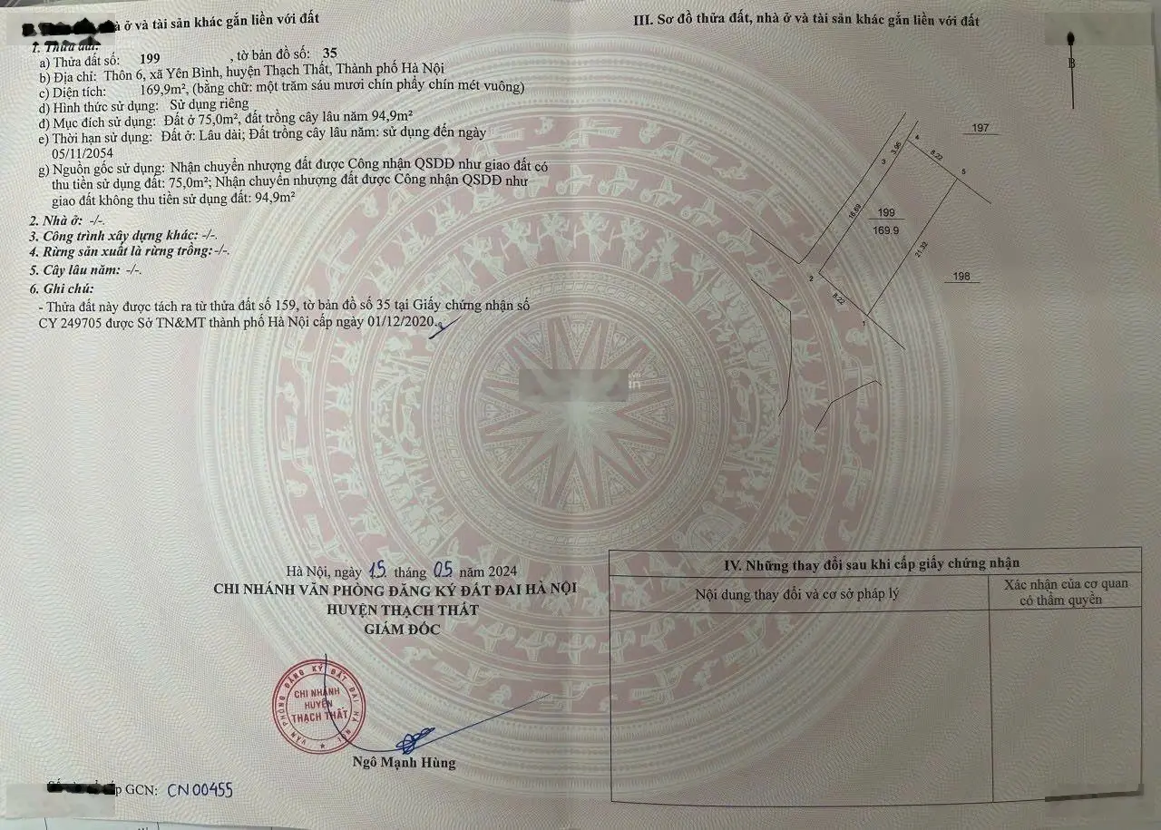 Chủ cần tiền bán gấp lô góc 169m mặt tiền 6.4m tại trục chính Yên Bình với giá rẻ hơn thị trường.