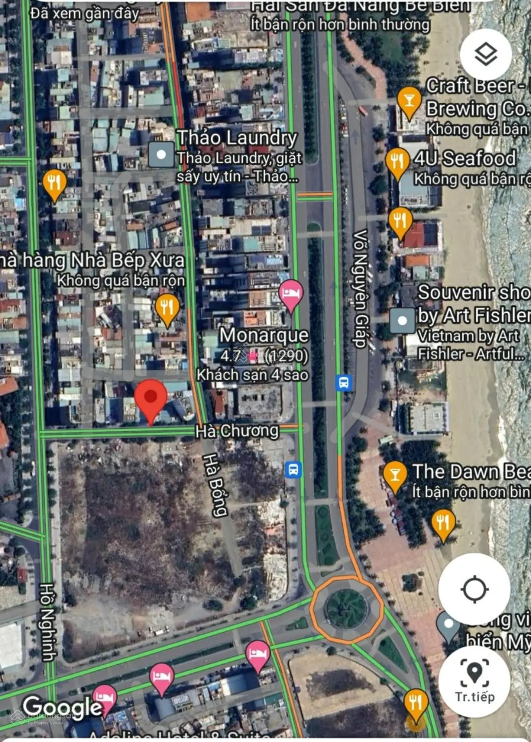 Bán cặp đất đẹp 190m2 (10x19m) - MT đường Hà Chương - gần sát biển Mỹ 100m, đối diện TT thương mại