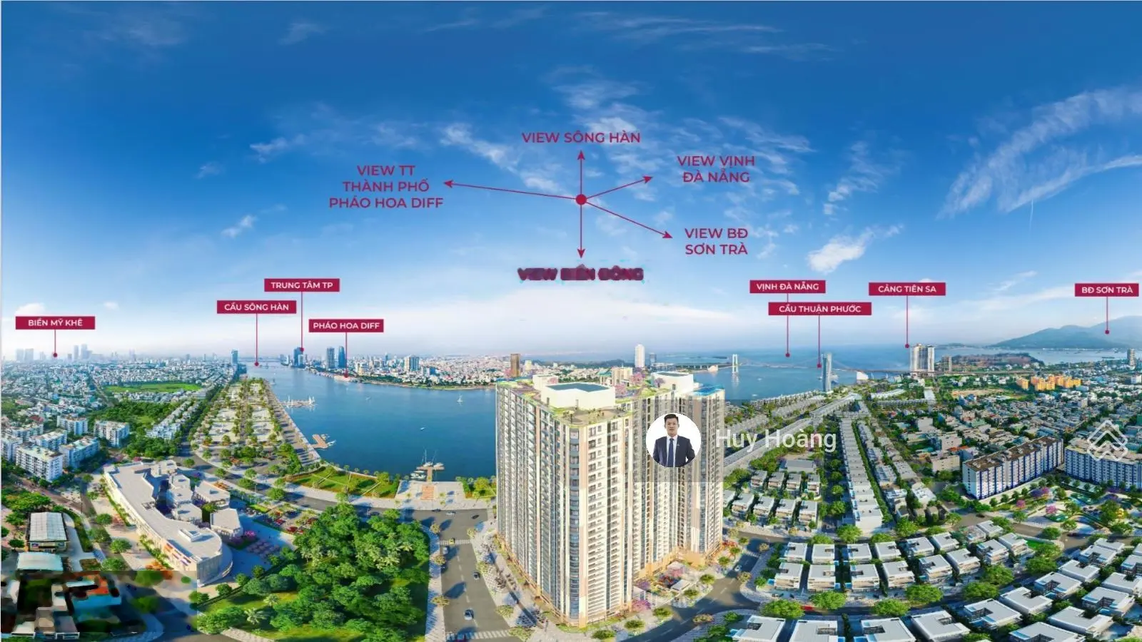 Bán căn hộ 2PN tầng 23 view tuyệt đẹp hướng ra trực diện sông Hàn, sổ hồng vĩnh viễn, giá 3,x tỷ