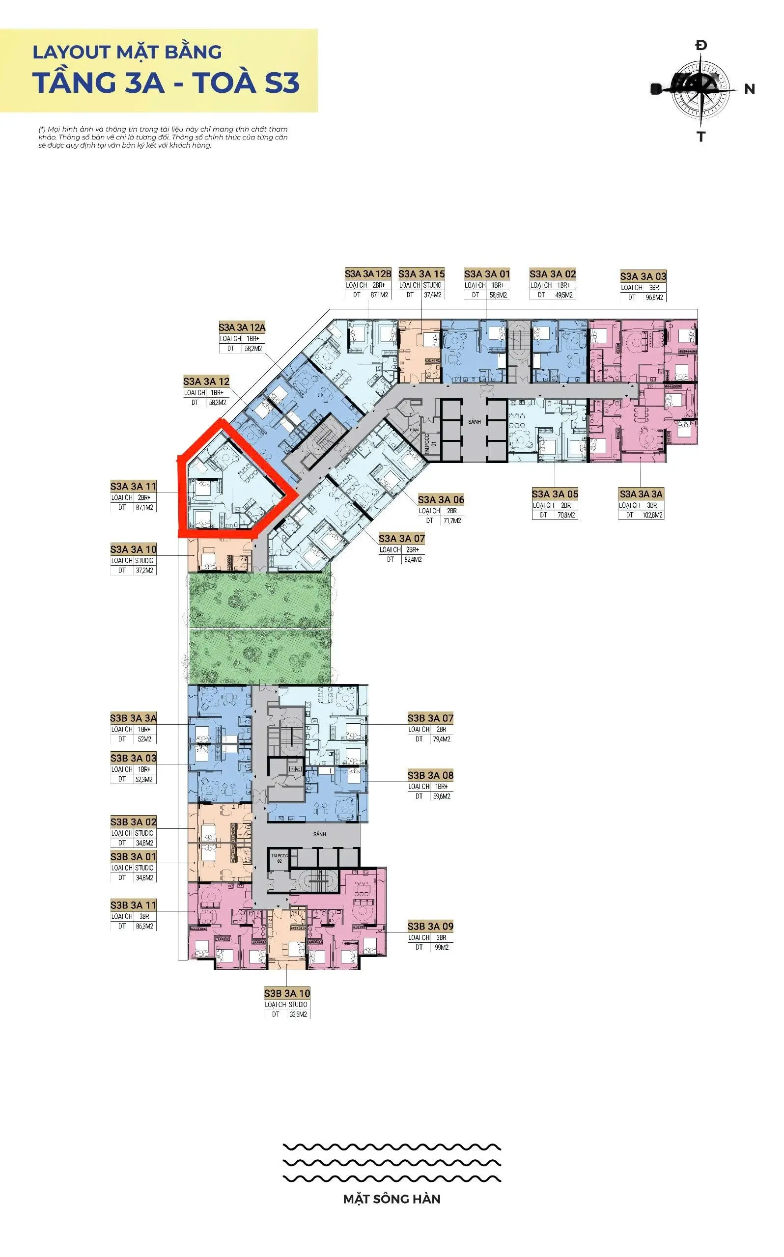 Căn hộ 3 PN view sông Hàn tòa S3 Sun Symphony, chỉ 5.2 tỷ/87m2 (giá full 100%), có hỗ trợ vay NH.
