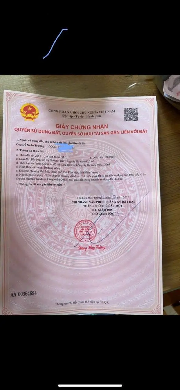 Gc Gửi Bán Nhà Mặt tiền dx43 Phường Phú Mỹ TDM Nhà xây 1 trệt 2 lầu