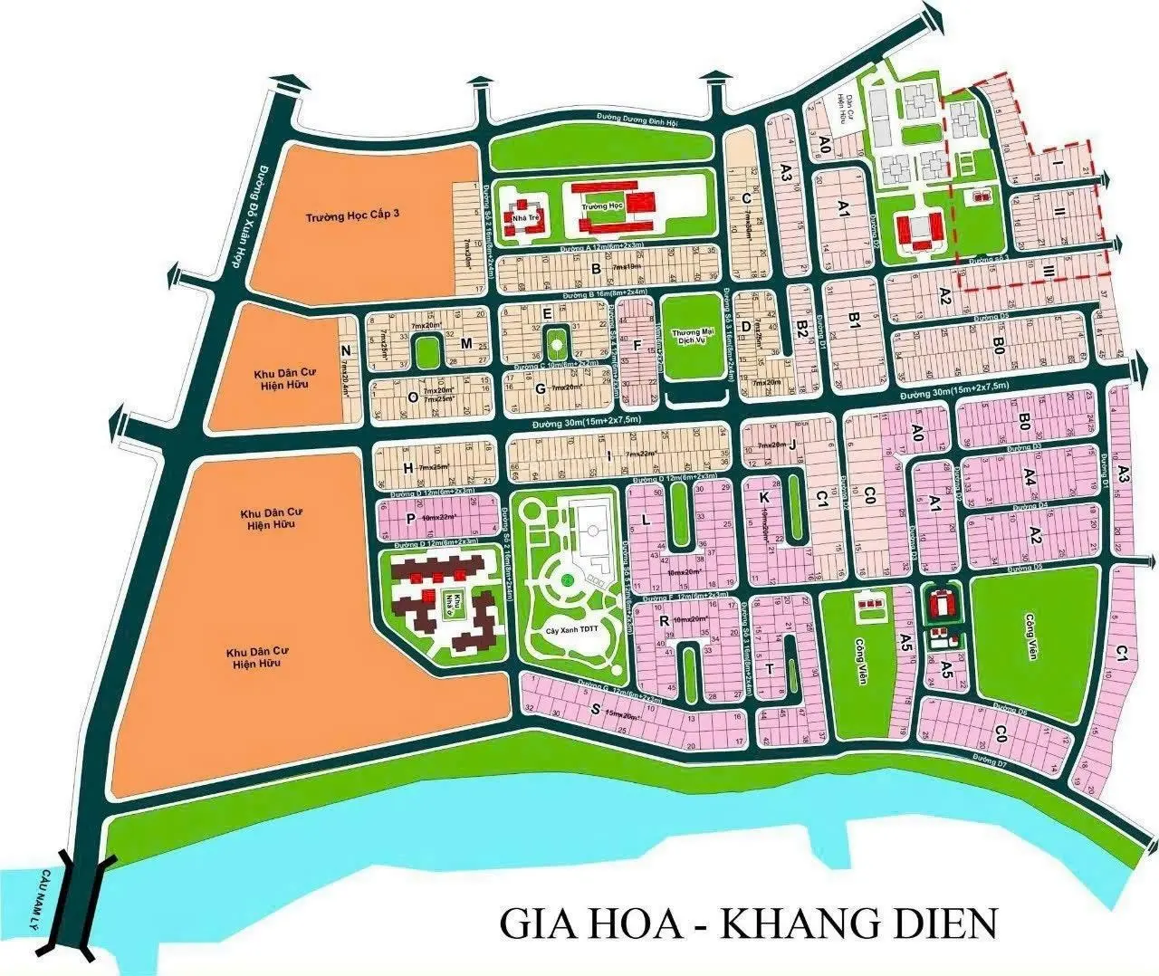 Lô đất góc 2 mặt tiền KDC khang Điền Intresco, đường 14 & 15 Phước Long B, Q9, DT: 185m2/15.4 tỷ