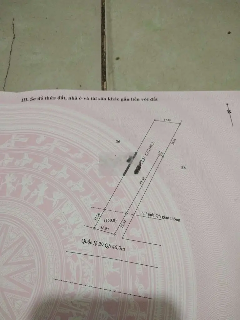 Chính chủ bán đất mặt tiền quốc lộ 29