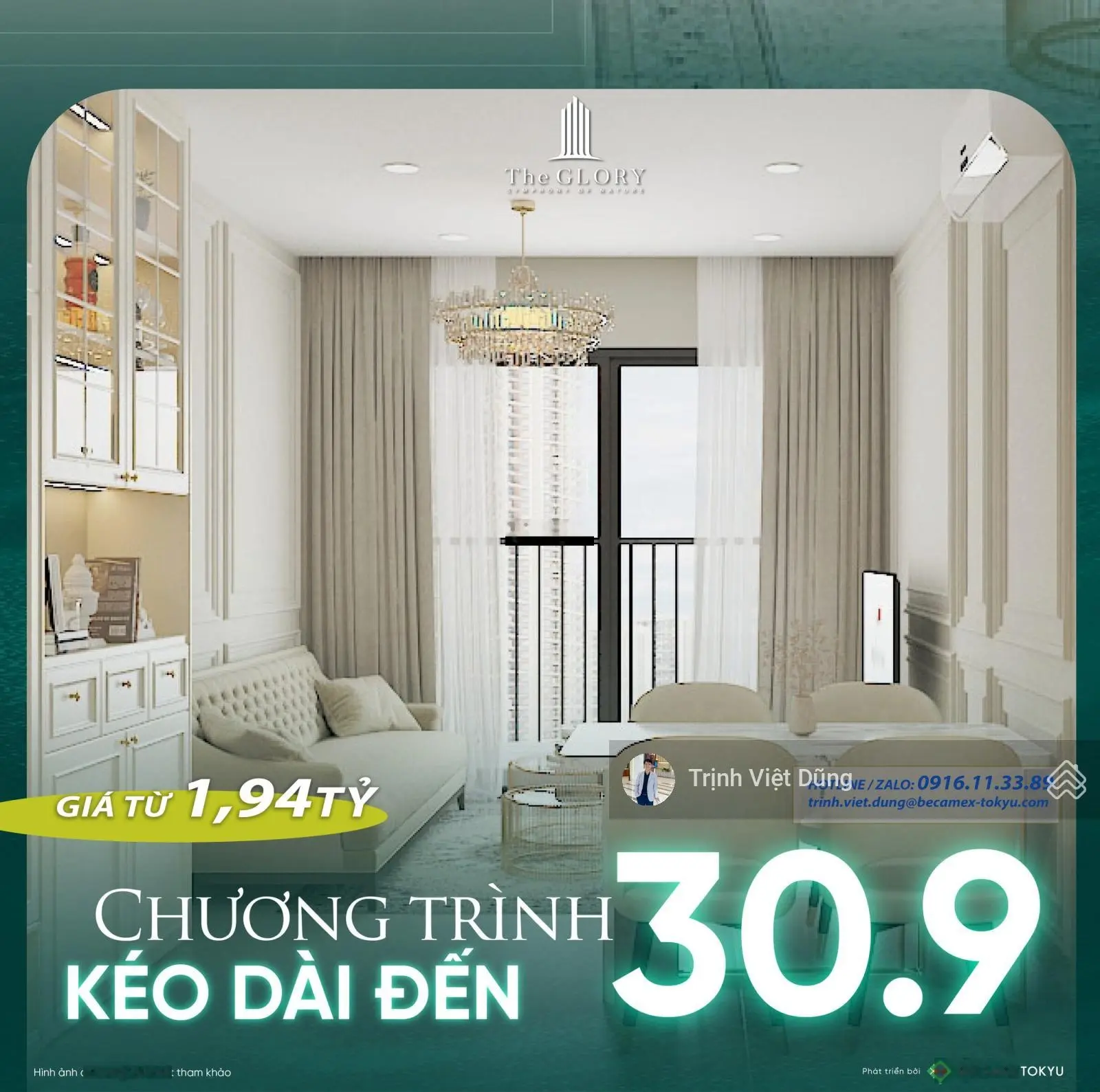 [ Giá từ 1,94 tỷ ] CƠ HỘI CUỐI CÙNG SỞ HỮU GÓI NỘI THẤT KHI MUA CĂN HỘ The GLORY, Tp Bình Dương