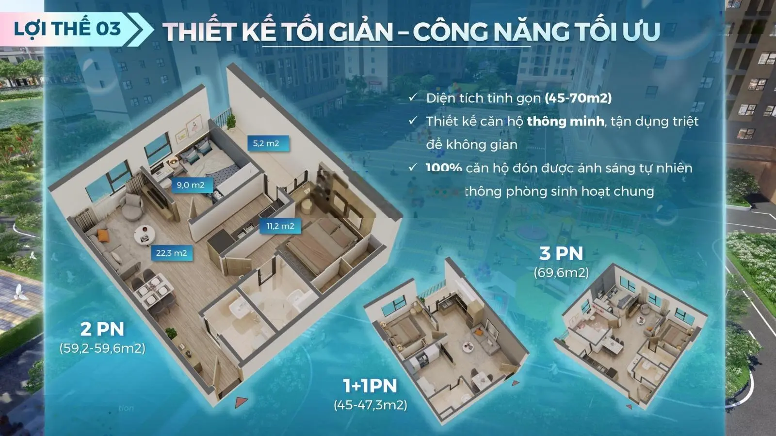 Bán căn hộ 2PN view trực diện biển 60m2