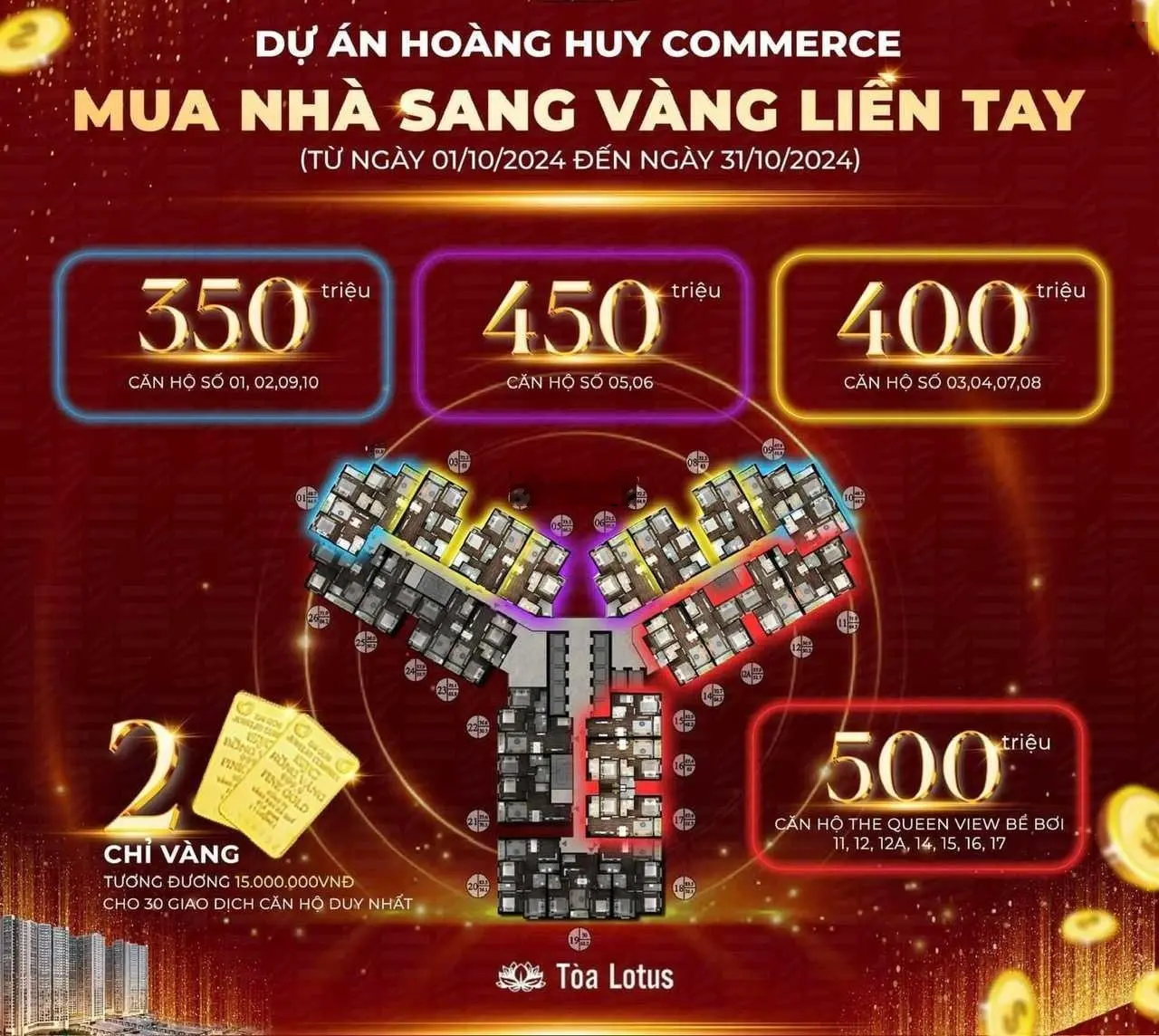 Quỹ căn đẹp hàng CDT tháng 10, chiết khấu khủng gần 1tỷ/căn tại Hoàng Huy Commerce. LH: 0906 270 ***