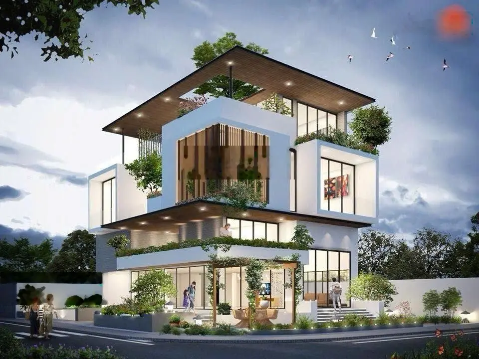 Căn góc 2 mặt tiền đường lớn q hải châu- tòa nhà 3 tầng kinh doanh cafe+ căn hộ- dt 130m2.