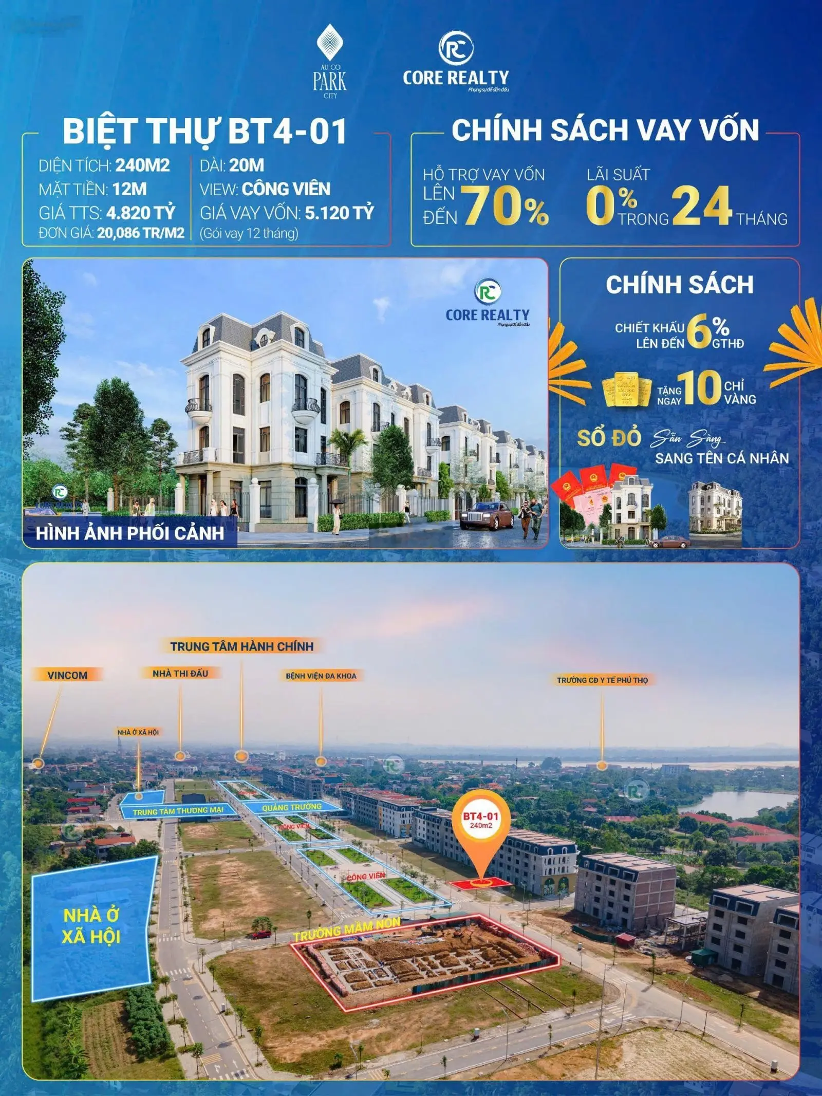 Đất nền dự án Âu Cơ Park City Thị Xã Phú Thọ