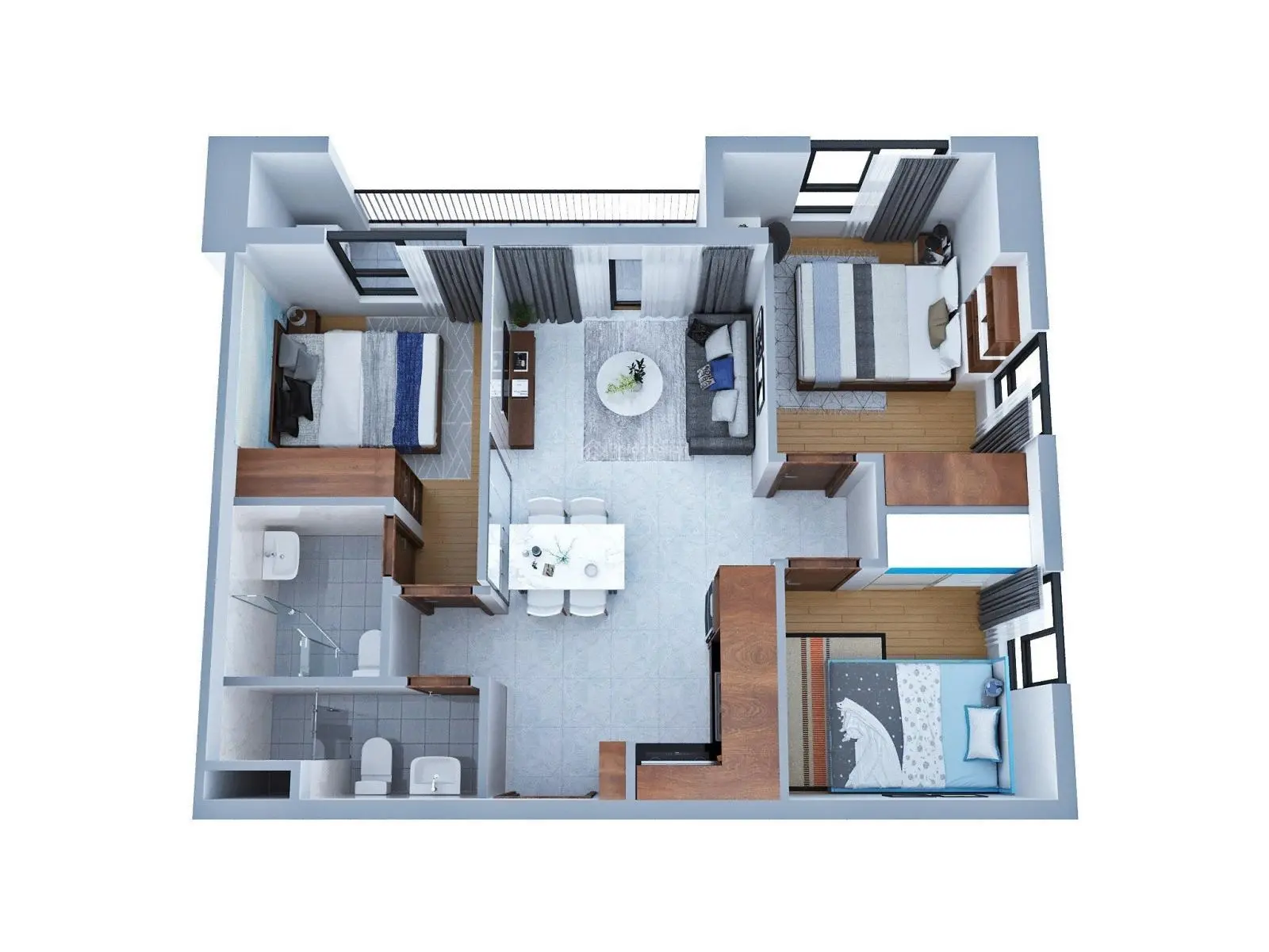 NGỘP BANK, Cần bán gấp căn 3PN2WC- Bcons Garden. 69m2. Giá 1ty850 trọn thuế phí, tặng full nội thất