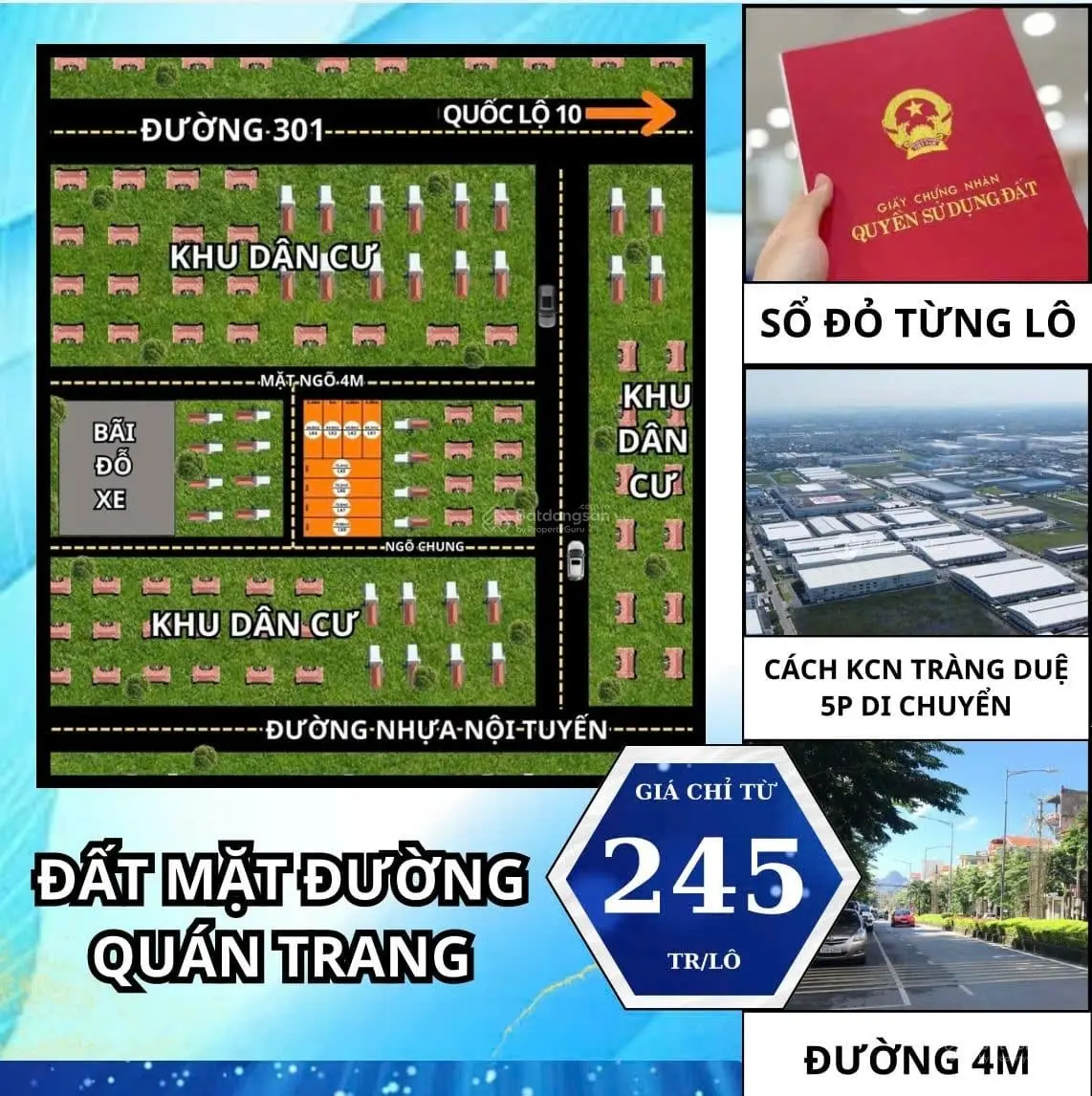 Bán đất quán trang -bát trang - an lão giá rẻ nhất thị trường 245 triệu/lô 0345 693 ***