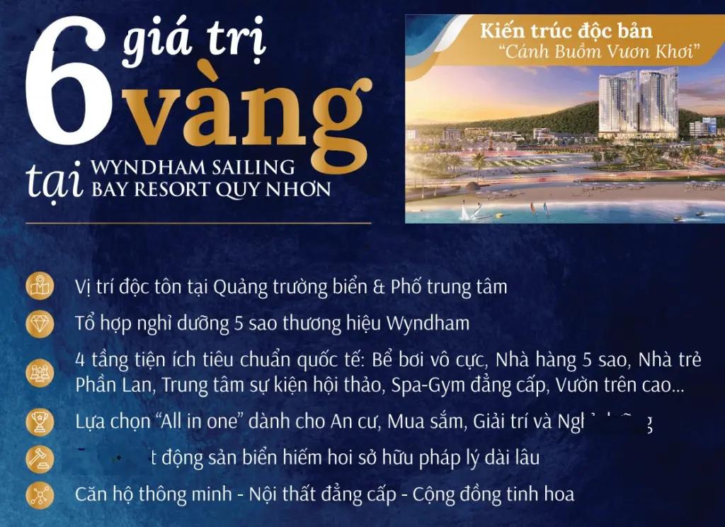 Căn hộ 5* The Sailing Quy Nhơn 2PN, 2,5 tỷ/66m2 nhận nhà ở hoặc cho thuê du lịch