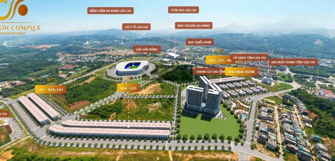 Bán biệt thự, liền kề Dragon Complex trung tâm TP Lào Cai, giá tốt chỉ từ 650t 120m2 MT 6,5m oto KD