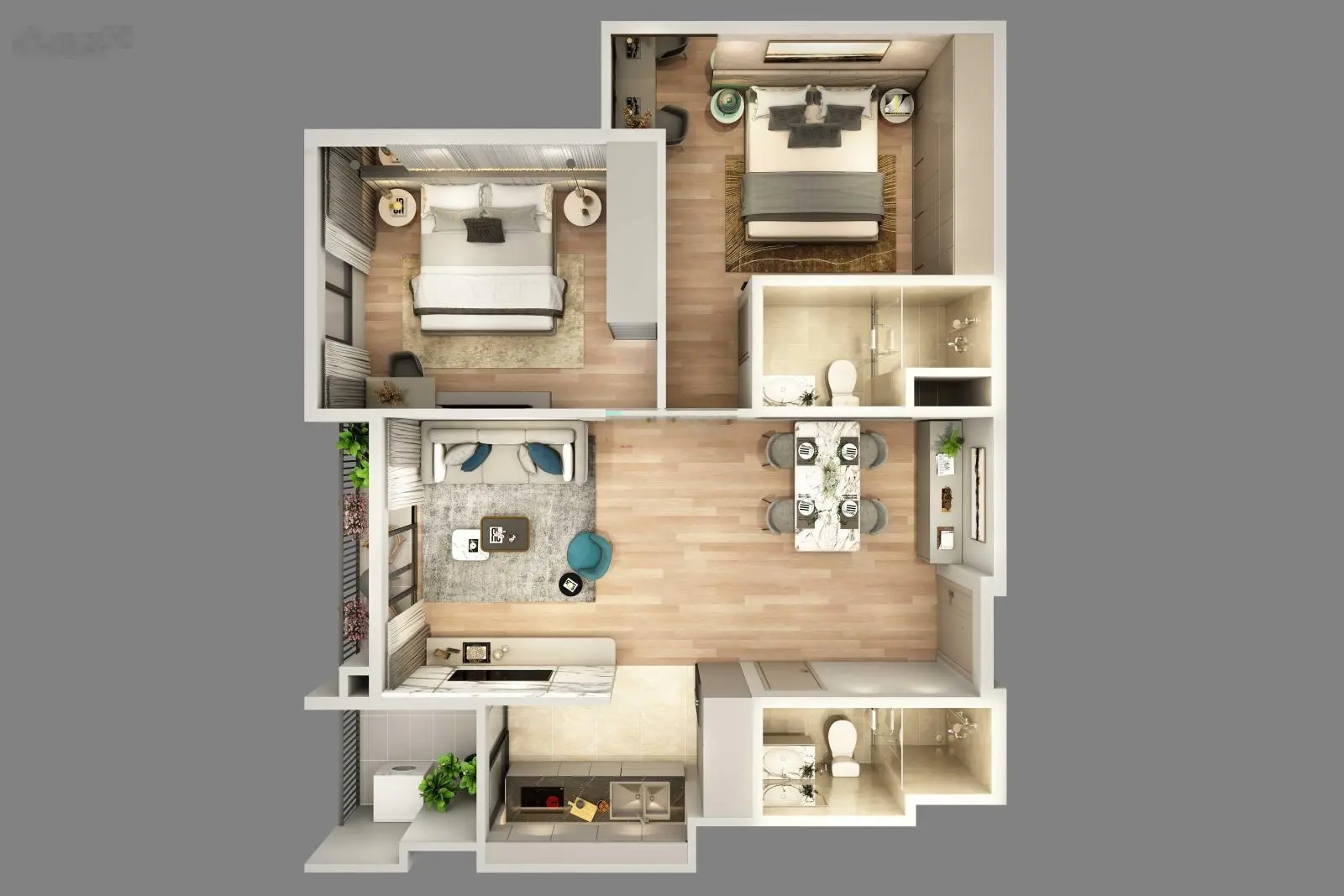 Căn 2PN giá rẻ nhất tòa. DT 67m2 thông thủy nhận nhà ở ngay. HĐMB full NT cao cấp, HTLS 18 tháng 0%