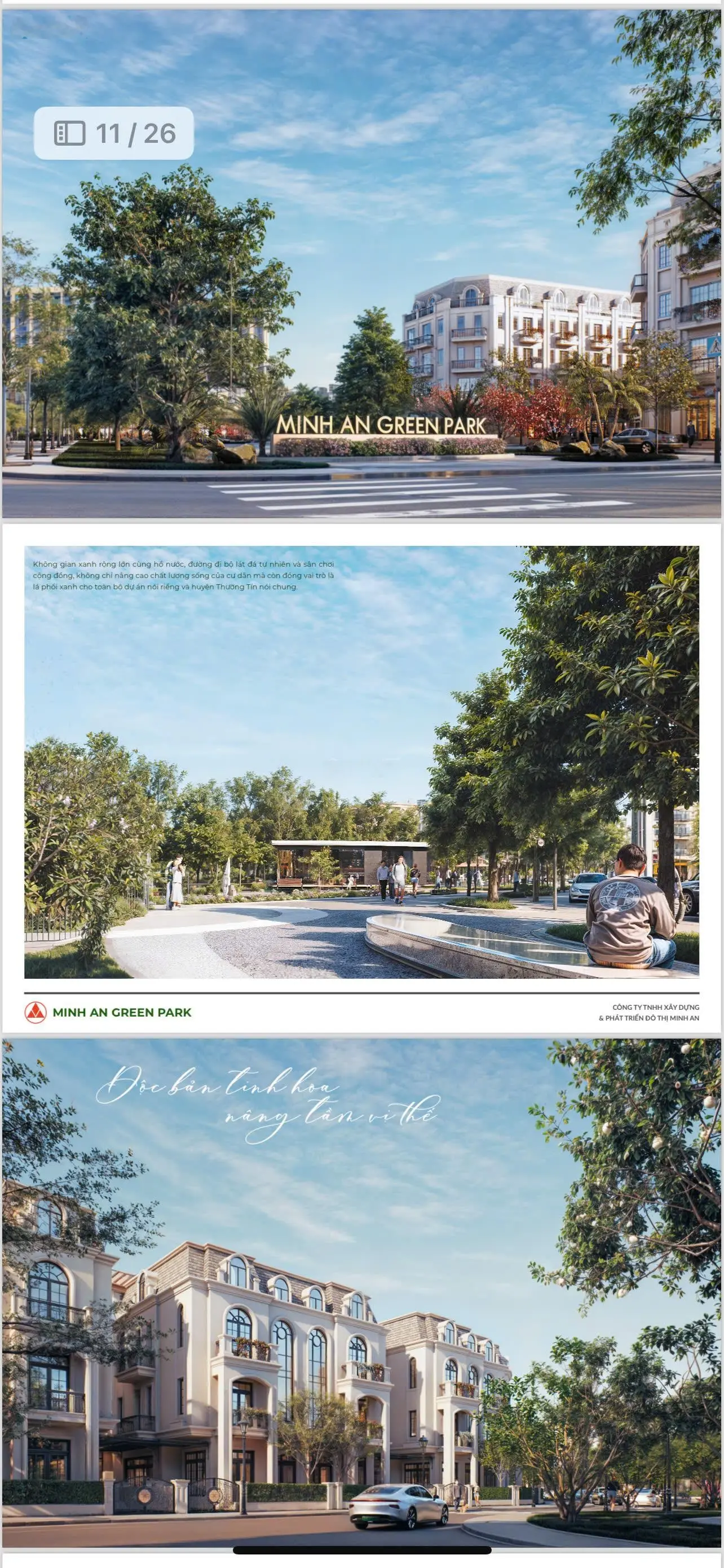 CĐT MINH AN ra hàng 15 căn LK Minh An Green Park chỉ từ 12 Tỷ/căn.Trực tiếp CĐT.Lh:0965.662.448