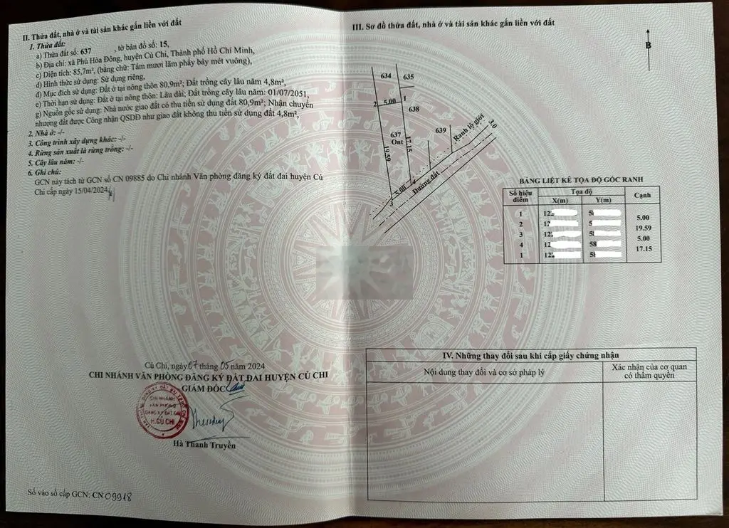 BÁN GẤP LÔ ĐẤT MT PHÚ HOÀ ĐÔNG 85M2 CÓ SHR, GIÁ YÊU THƯƠNG CHỈ 780TR