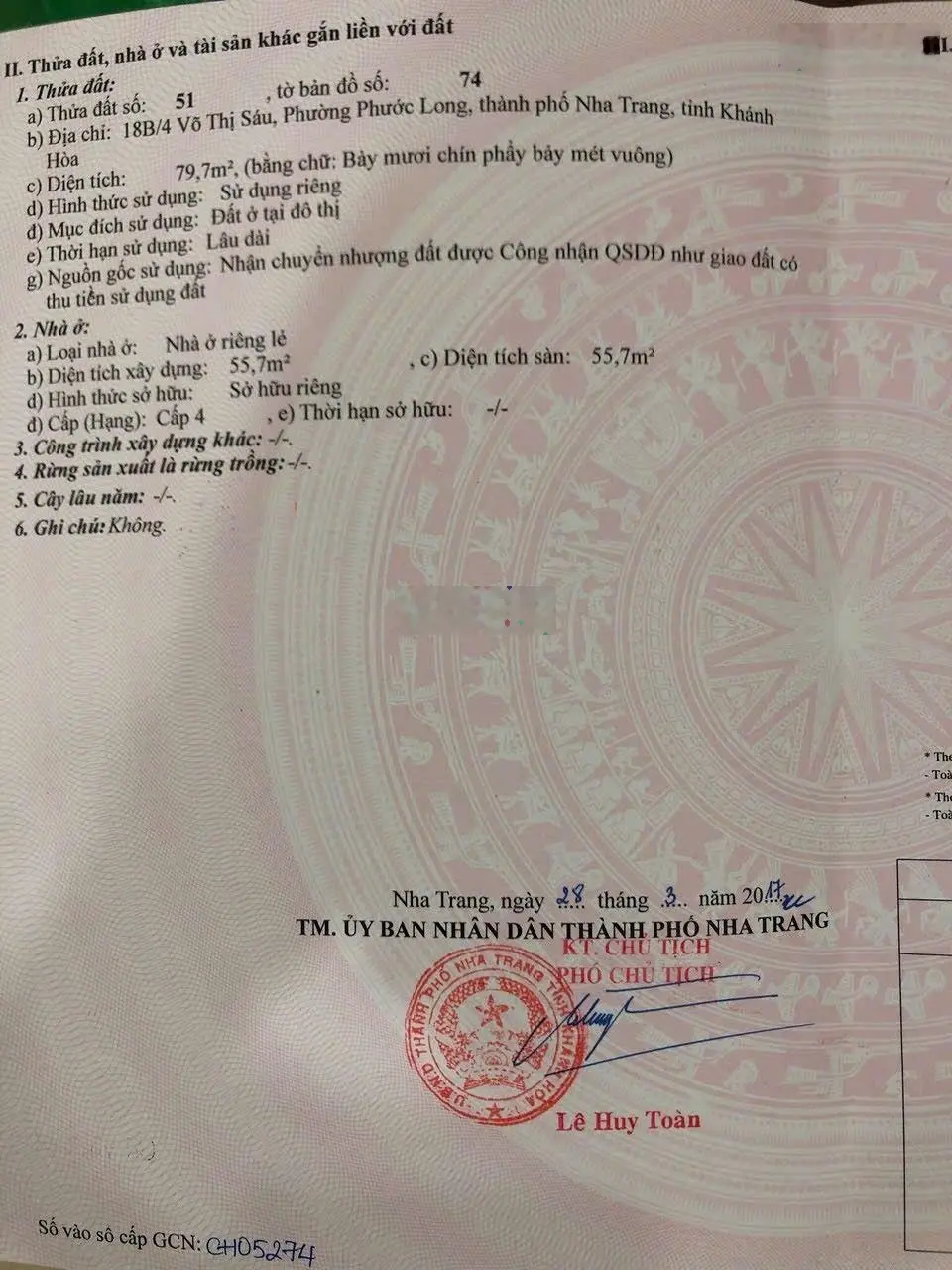 Nhà phố tại Nha Trang, cách bãi tắm biển chưa đến 1,5km. Gần chợ, trường, siêu thị, bệnh viện