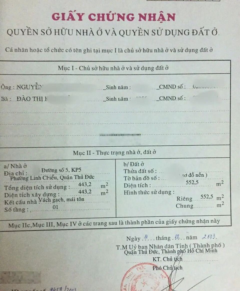 Bán nhà nát sát mặt tiền Tô Vĩnh Diện, Linh Chiểu. 552,5m2 ngang 12,5m