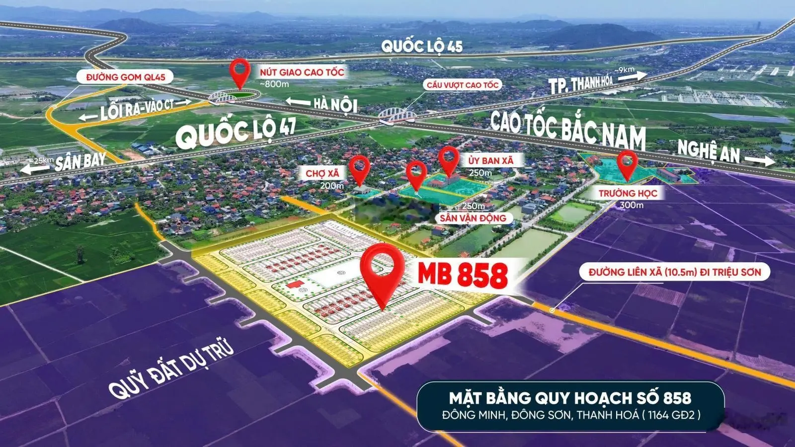 Cơ hội vàng sở hữu lô đất biệt thự đầu ve tại mặt bằng 858 đông minh, đông sơn, thanh hóa