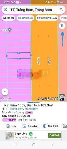 Bán lô đất Thổ cư, Đường Lê Lợi, Thị trấn Trảng Bom
