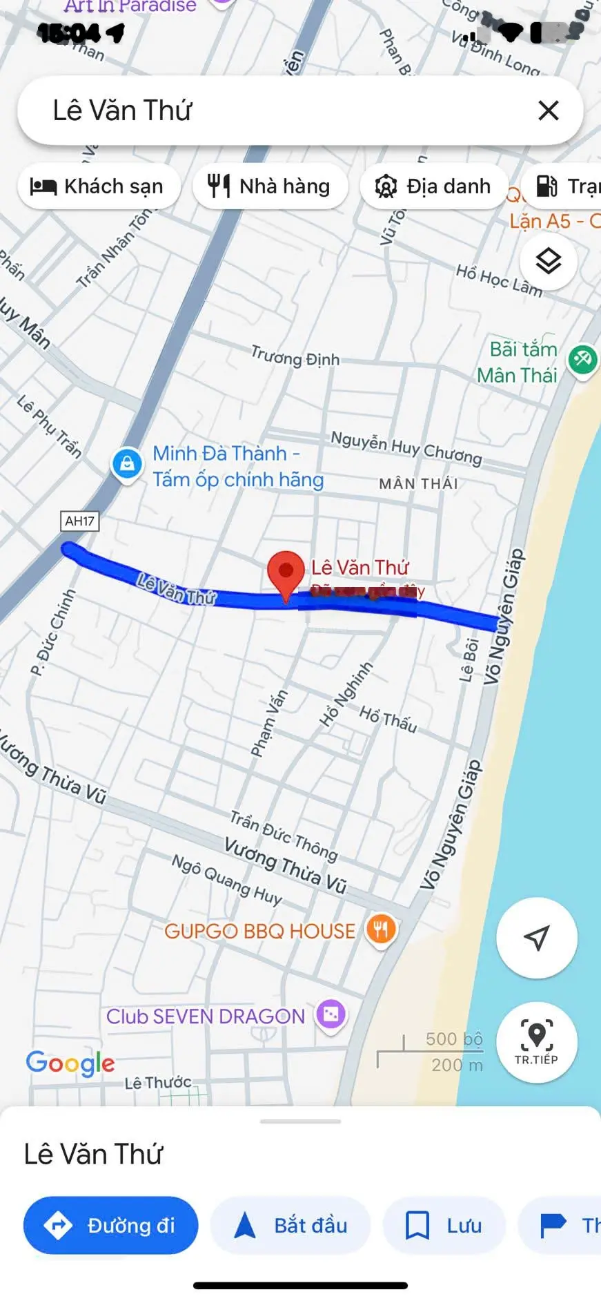 Lô đất cực đẹp diện tích 170.6m2 đường Lê Văn Thứ