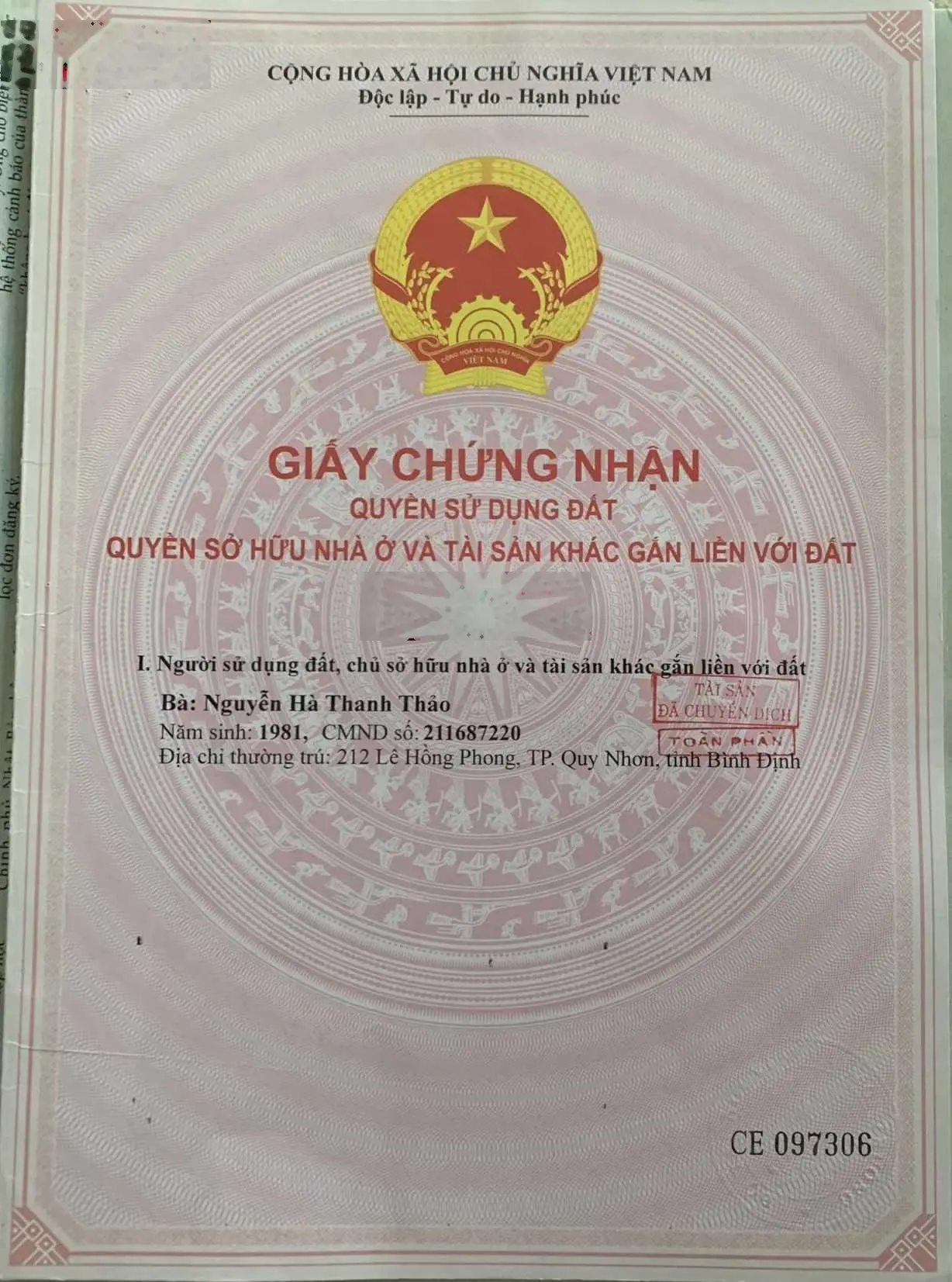 Đất nền Đảo Cù Lao Xanh - Nhơn Châu. 15*15m sổ hồng 100% thổ cư