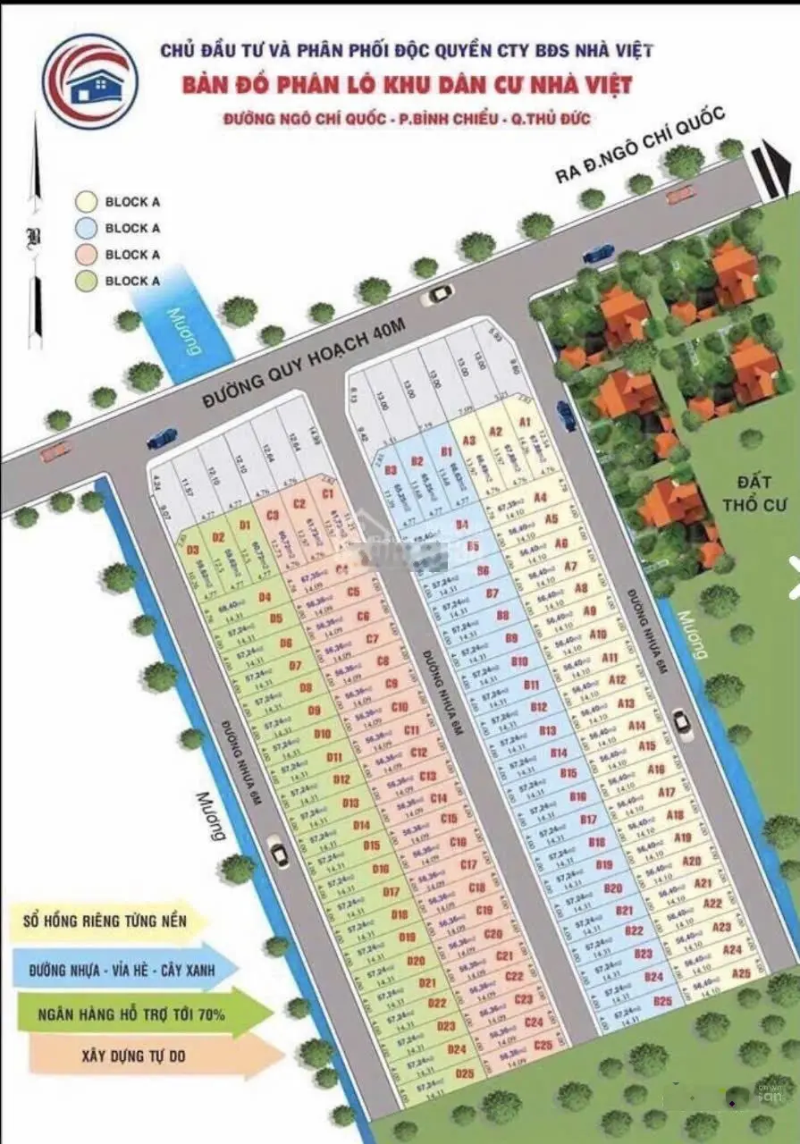 Bán gấp 57m Đất hẻm xe hơi 6m đường Ngô Chí Quốc gần Chợ Nông Sản Thủ Đức