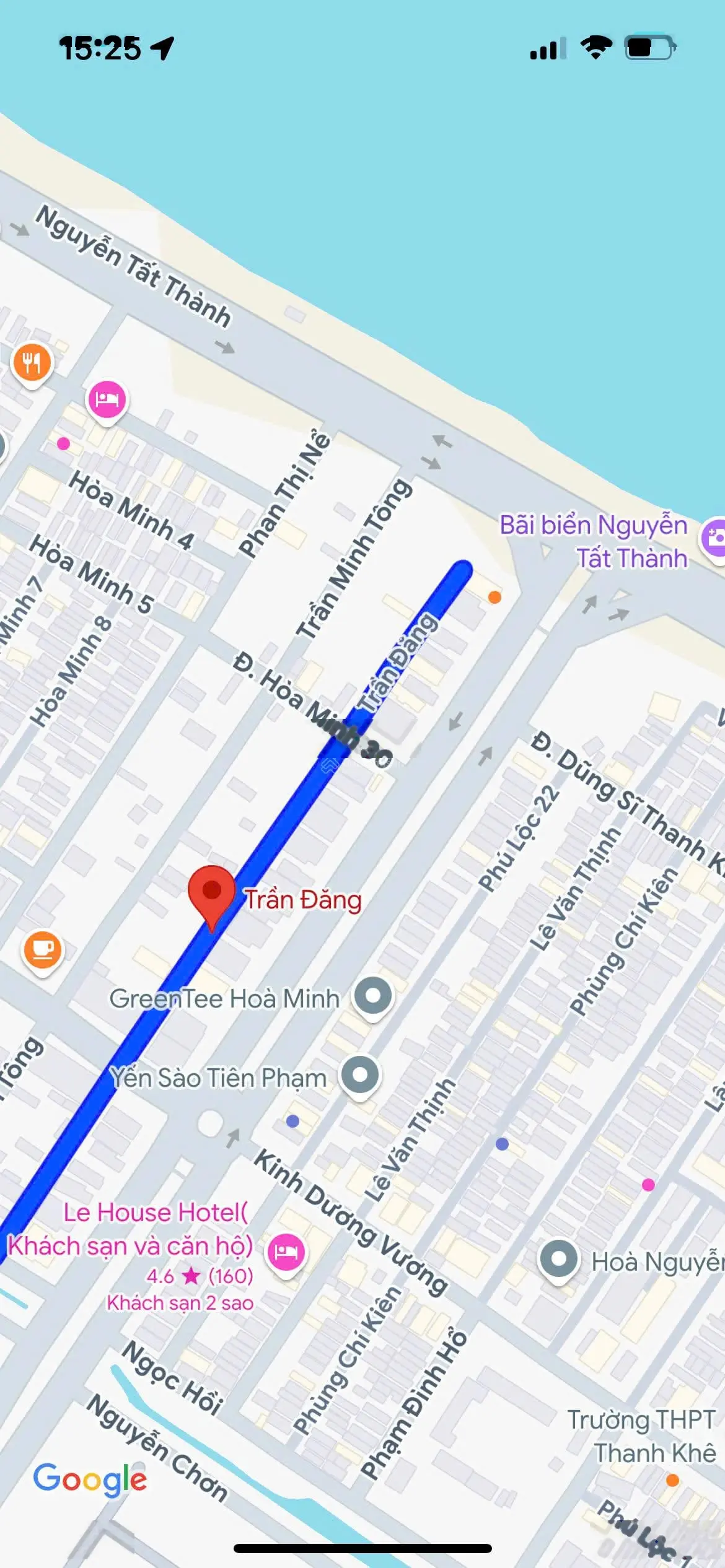 Bán đất MT đường 7m5 Trần Đăng (khu A1 Phương Trang) - Gần biển, DT: 5x21m