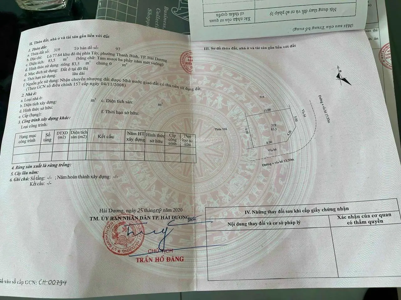 Bán lô đất góc 2 mặt phố Trần Nguyên Đán, Hải Dương. Diện tích 83,5m2, giá 6,01 tỷ