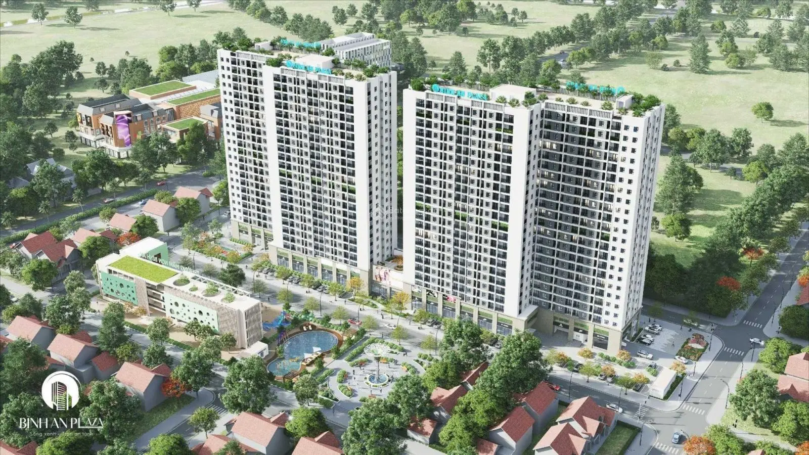 Bán căn góc 2pn hướng Đông Nam view chính diện bể bơi và công viên xanh chung cư Bình An Plaza