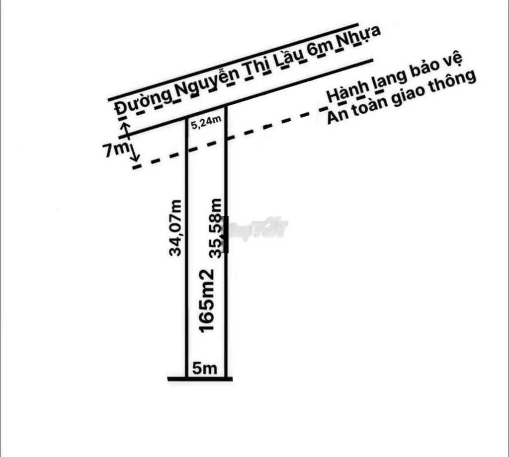 Đất thổ, 165m2, mặt tiền Tân Trụ Long An