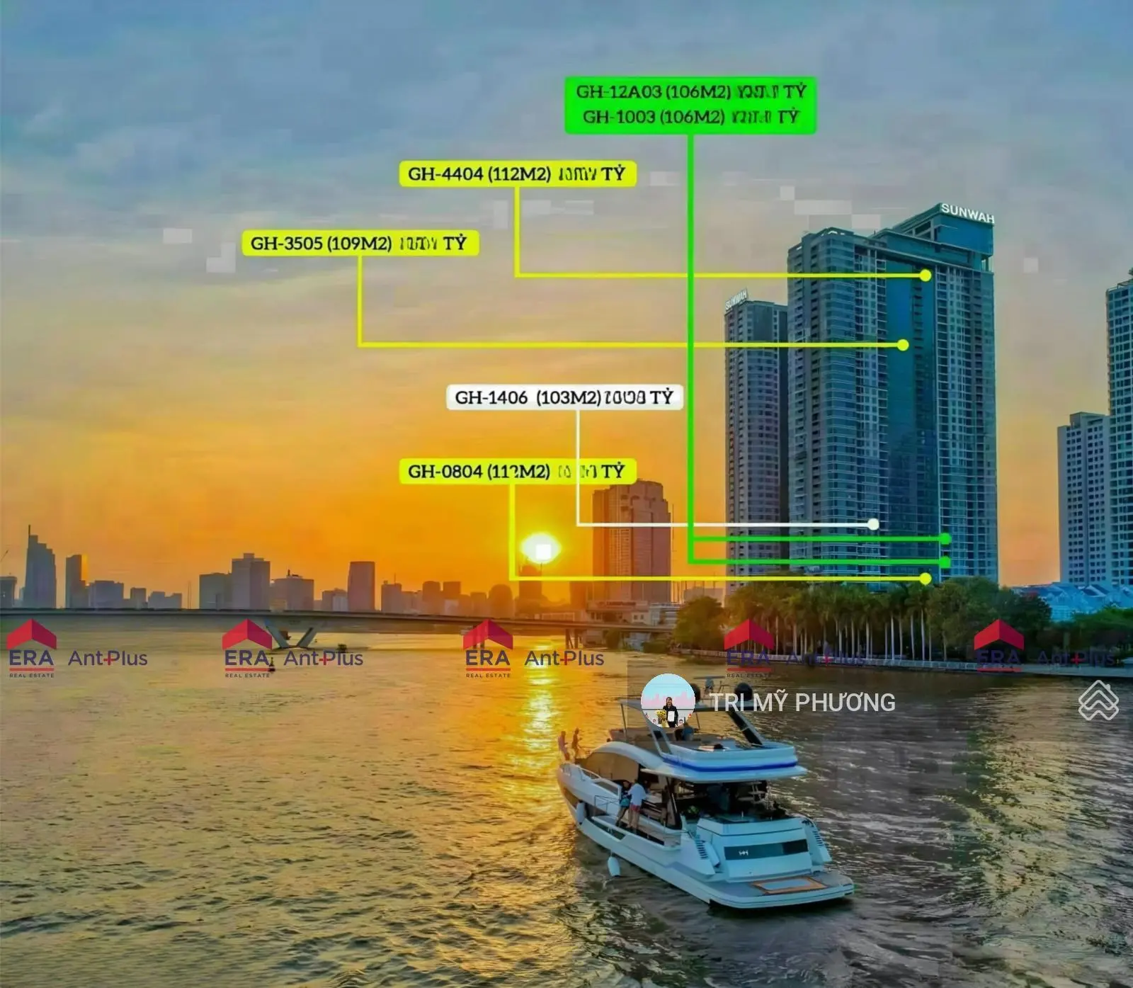 Bán nhiều căn giá tốt 2PN, 3PN - Sunwah Pearl - View trực diện sông SG - Giỏ hàng mới CĐT T6/2024