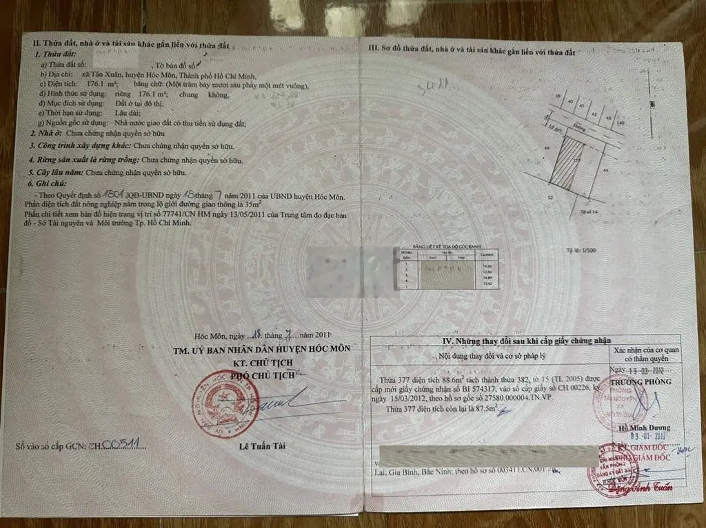 Bán đất ngang 6 cực hiếm, Tân Xuân, Hóc Môn. 105m2, full thổ. 2.65 tỷ