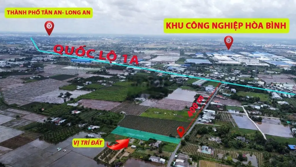 Bán 550 m2 Thổ cư tặng 1.000 m2 đất lúa đường nhựa Tân Trụ, Long an..