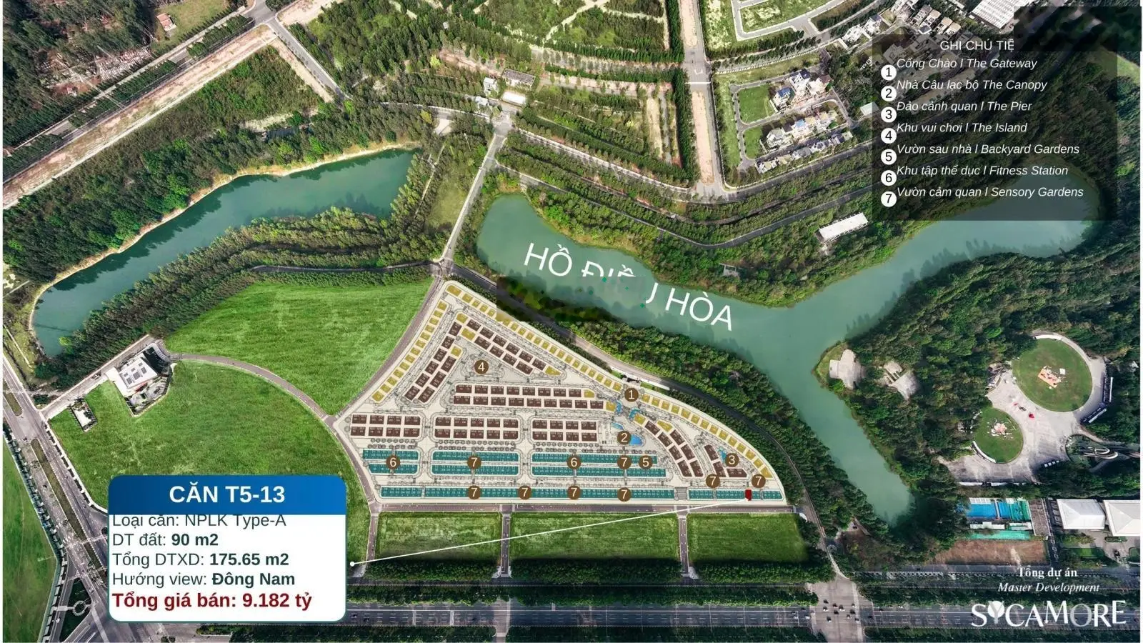 Bán nhà phố Sycamore Bình Dương, 9,182 tỷ, 90m2, view đẹp