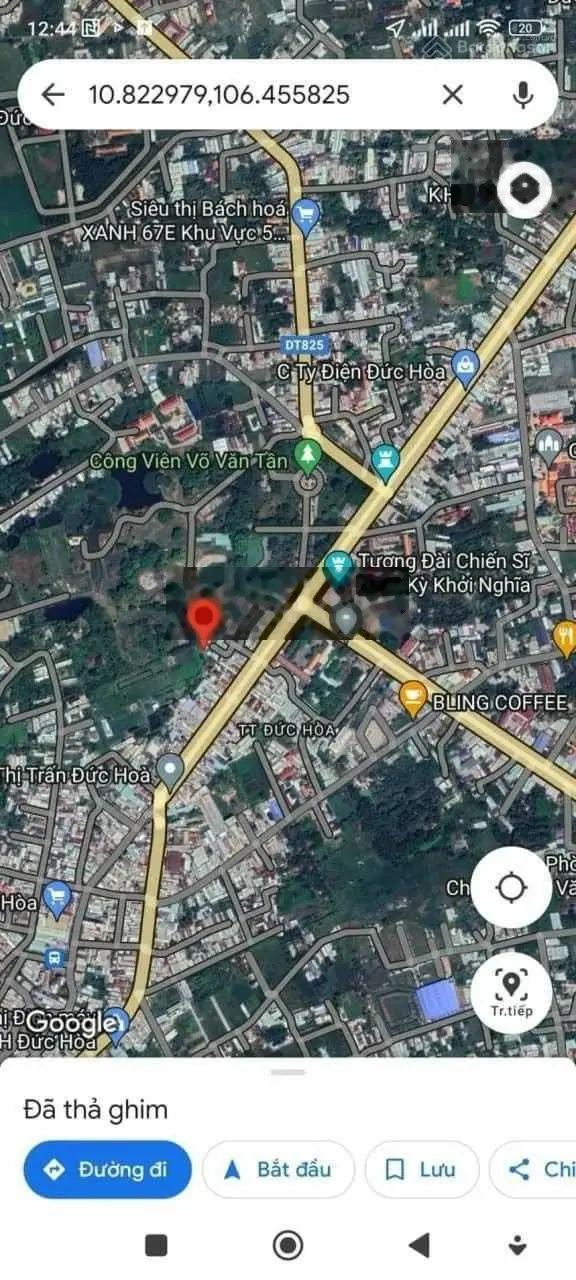 Cần bán gấp lô đất thổ cư ngay tại trung tâm thị trấn Đức Hòa