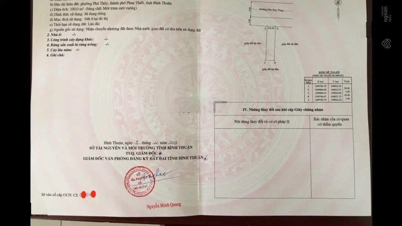 Ngộp - cần bán 100m2 thổ cư - MTKD Đào Duy Tùng - TP Phan Thiết giá ngộp - mã lô C2/34