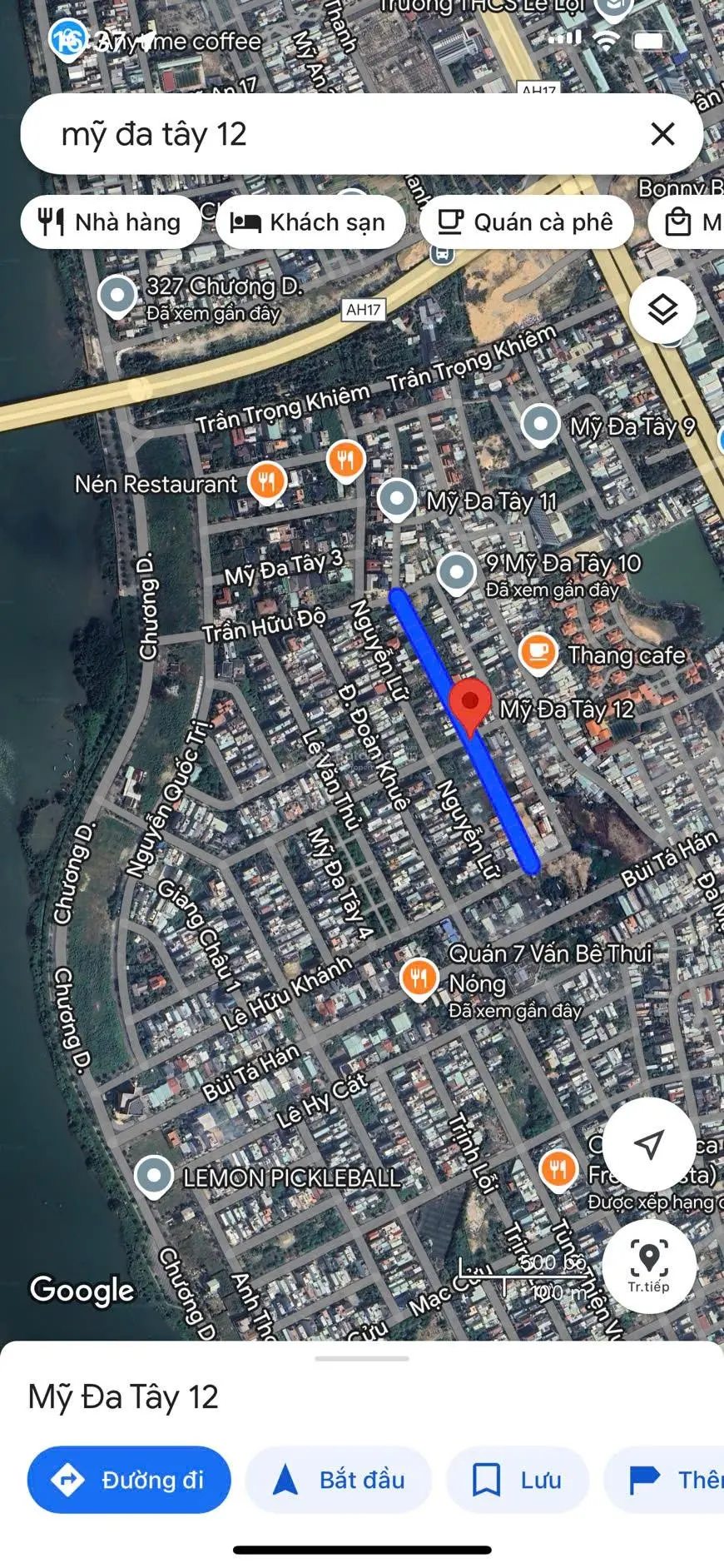 View sông! Bán đất MT Mỹ Đa Tây 12, 108.2m2, 4.4 tỷ, khu Nam Việt Á, Q. Ngũ Hành Sơn