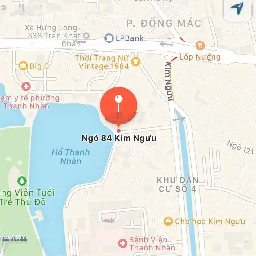 Lô góc 1.75 tỷ, DT 18m2/ 22 m2 tầng 2, nhà 3 tầng, 2 ngủ, gần hồ, ngõ 84 Kim Ngưu (Hai Bà Trưng)
