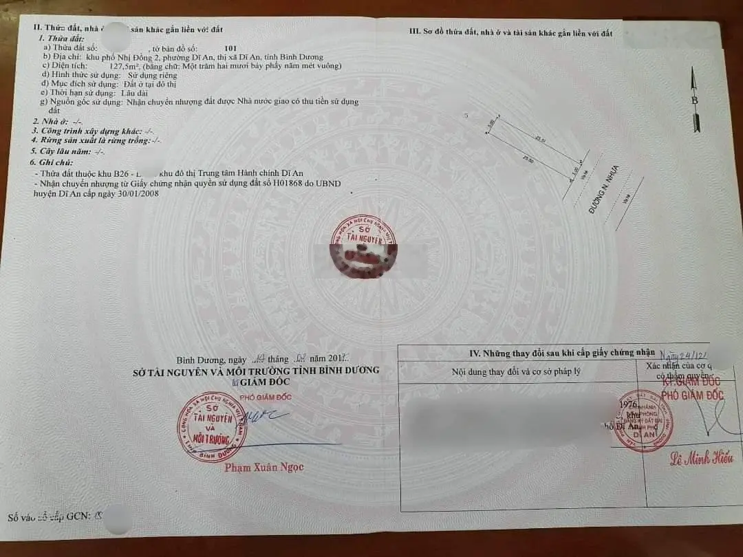 Bán nhanh lô đất trong trung tâm hành chính TP Dĩ An, Bình Dương. Giá cực tốt