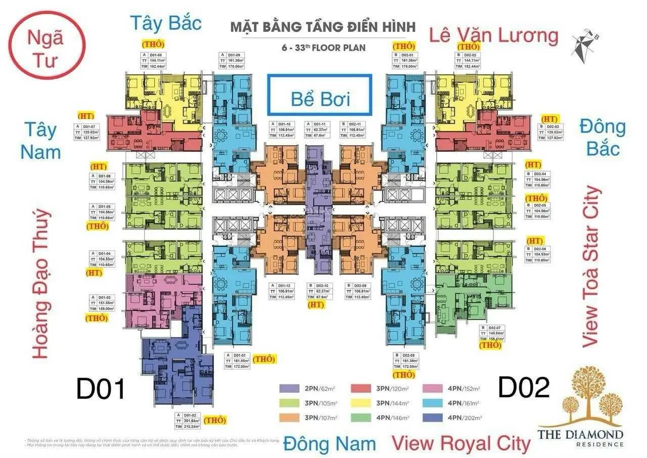 Quỹ ngoại giao cuối cùng BRG Lê Văn Lương, diện tích 104, 107, 120, 144, 161, 201 chỉ từ 7,5 tỷ/căn