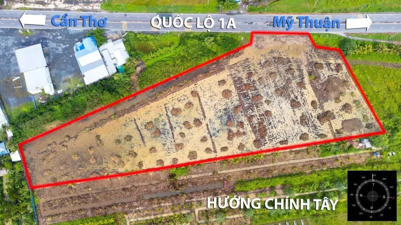 Bán 1.5 ha đất Ngay khu trung tâm tam giác QL1A và Võ Văn Kiệt, Tân Quới Tây, TP.Vĩnh Long