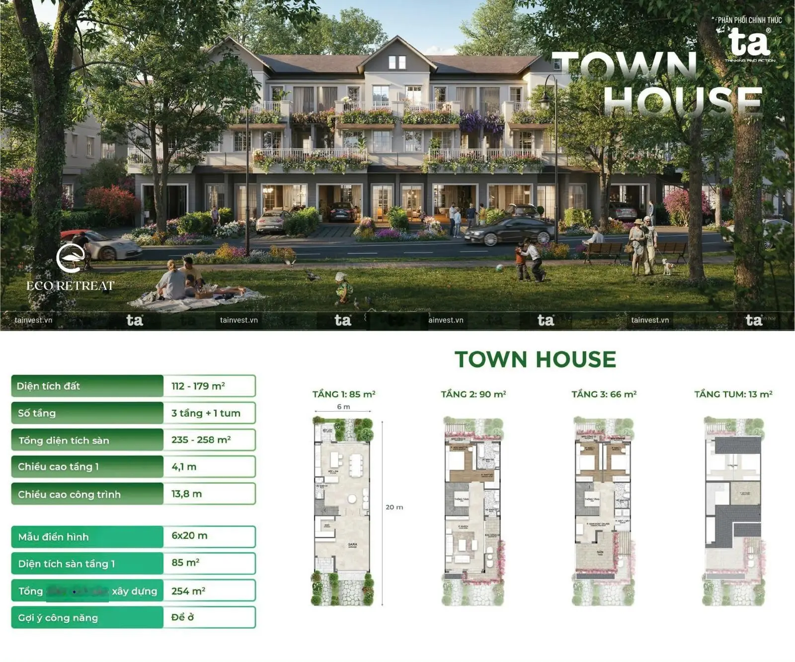 Giới thiệu 220ha tại long an,giai đoạn đầu tiên dự án nhà phố,shophouse,biệt thự eco retreat