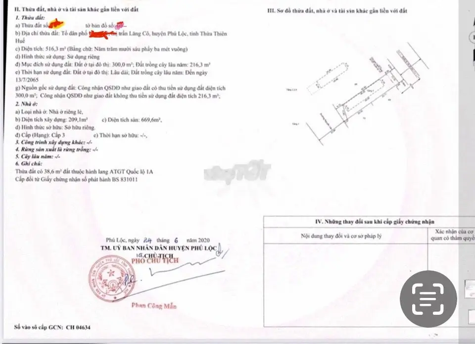 516m2 Đất 2 mặt tiền thị Trấn Lăng Cô Huế tặng KS 5 tầng