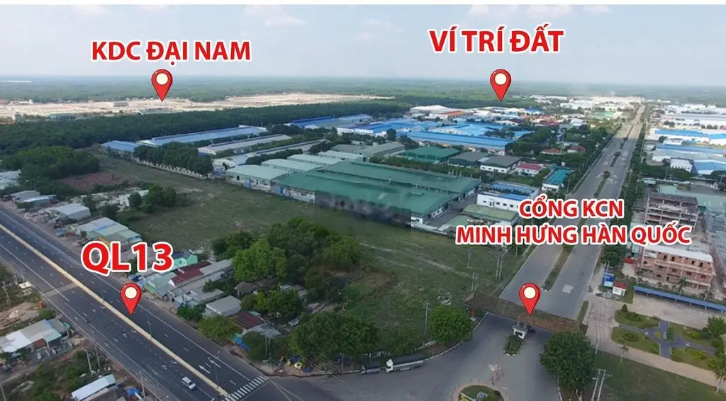 Bán đất nằm sau KCN Minh Hưng Hàn Quốc. Giá 435tr/504m2, Sổ Hồng Riêng