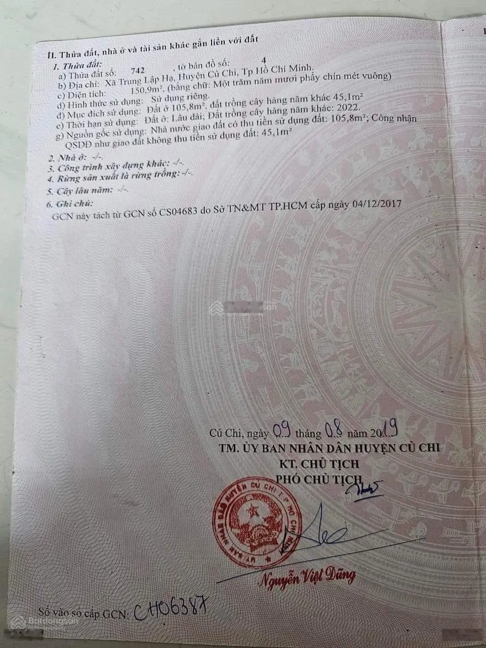 Bán nhà Xã Trung Lập Hạ, Củ Chi