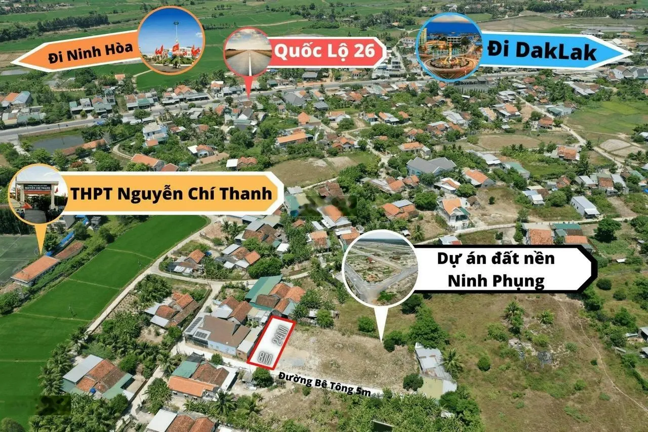 128m2 ngang 5,14m full thổ cư. Đường ô tô tận nơi, khu dân cư đông đúc. Giá 560 triệu bao sang tên