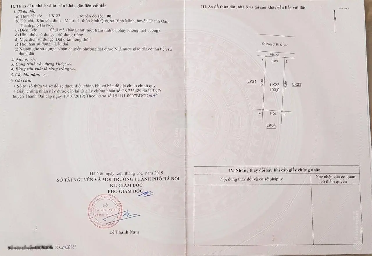 Tổng kho đấu giá Mả Tre 1-2-3-4 và khu Đa Đống - Bình Minh - Thanh Oai