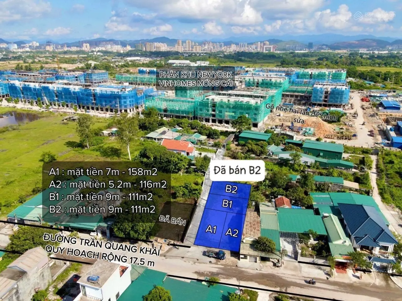 Duy nhất 2 lô đất mặt đường Trần Quang Khải, Móng Cái sổ đỏ full ODT, 0966 105 ***